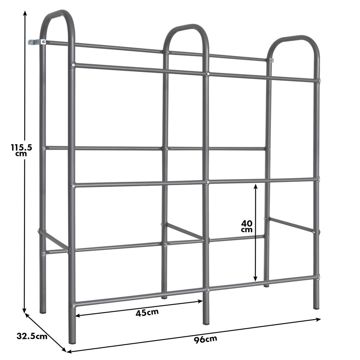 FLASCHENREGAL  - Silberfarben, Basics, Metall (96/115.5/32.5cm) - Floordirekt