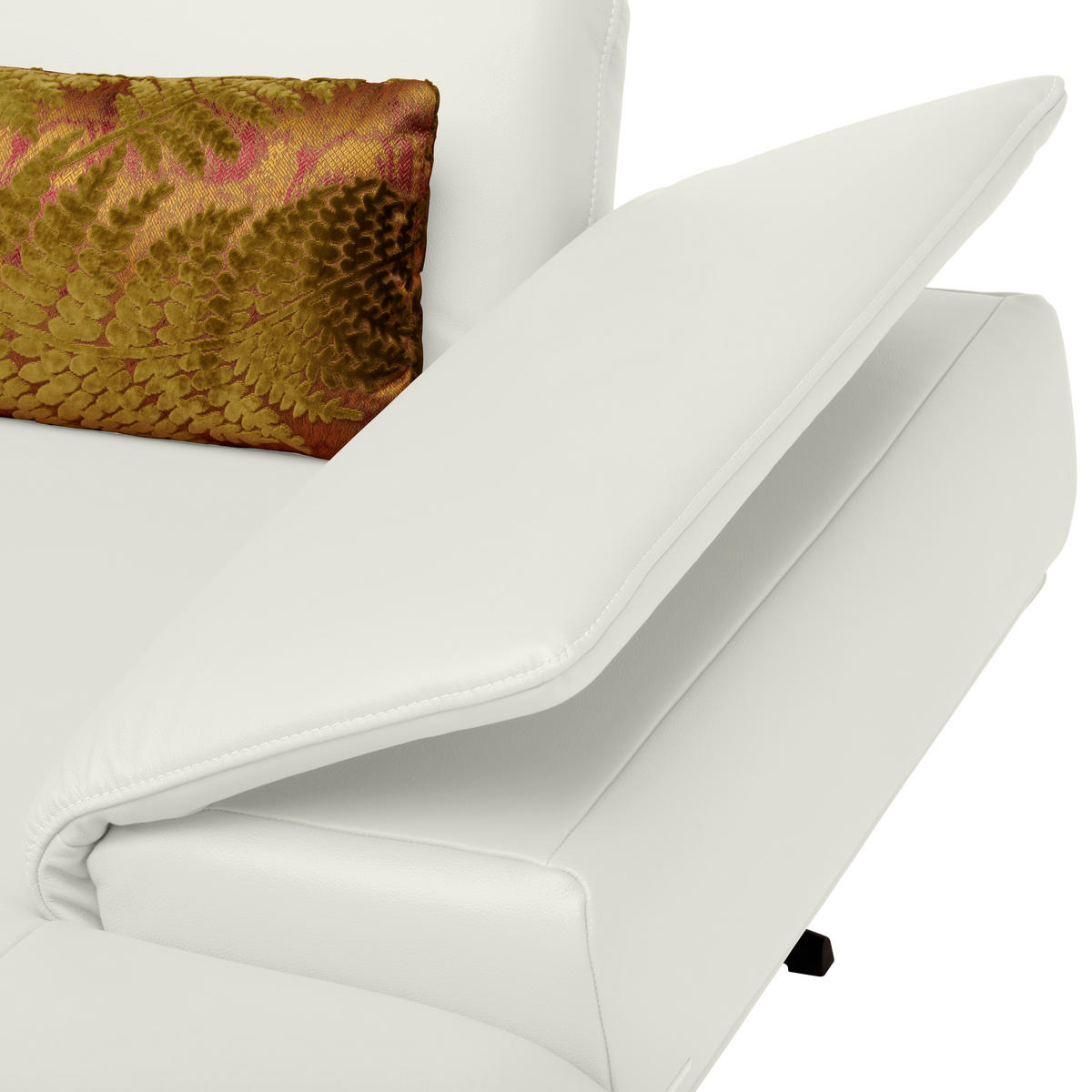 ECKSOFA in Echtleder Weiss  - Weiss/Beige, Design, Leder/Metall (239/150cm) - Koinor