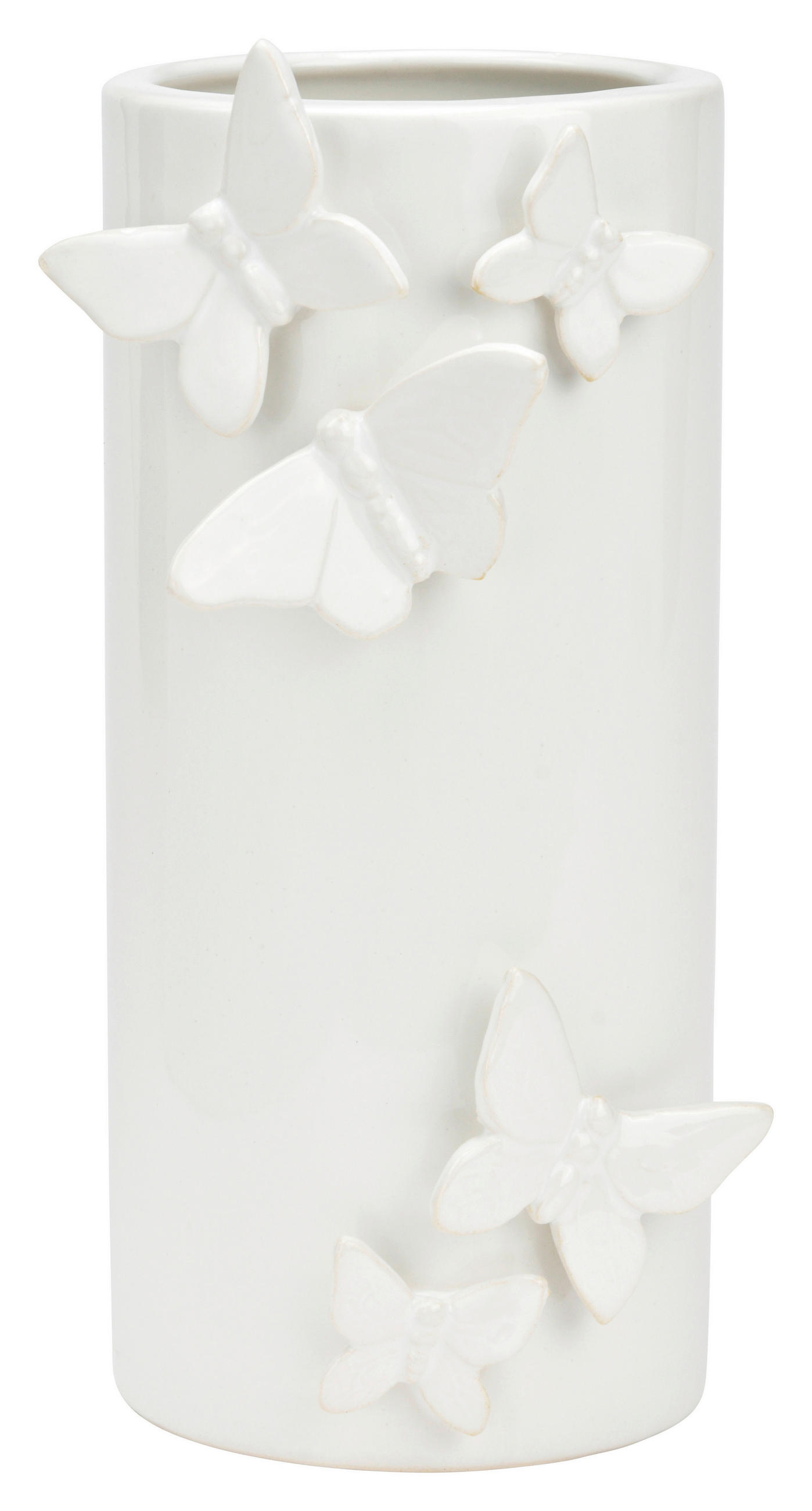 VASE  - Weiß, Basics, Keramik (10,0/22,0/12,5cm)