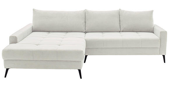 ECKSOFA  in Cord Naturfarben  173/280 cm  - Schwarz/Naturfarben, KONVENTIONELL, Textil/Metall (173/280cm) - Hom`in