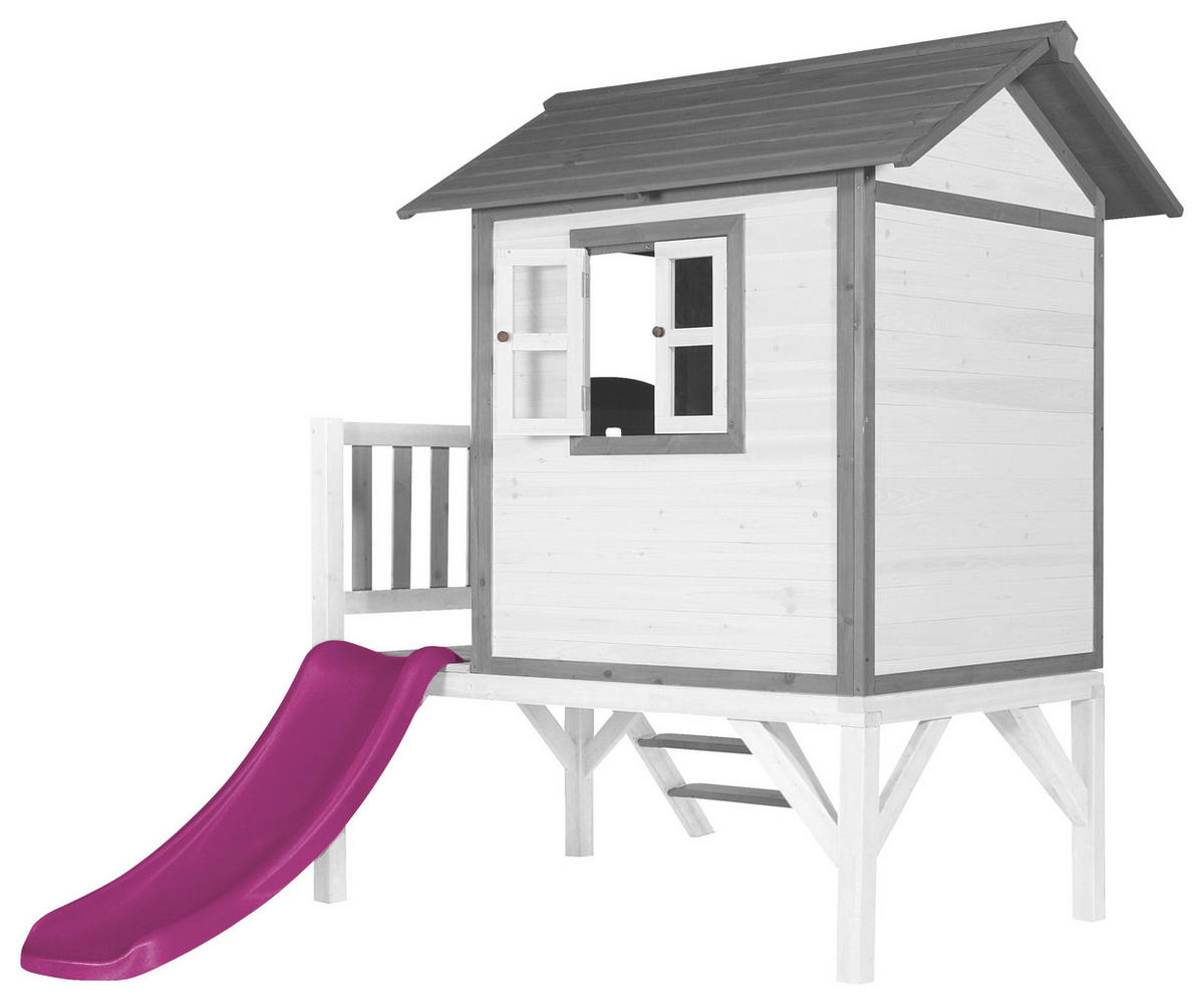 SPIELHAUS 240/189/167 cm  - Weiss/Lila, Konventionell, Holz/Kunststoff (240/189/167cm)