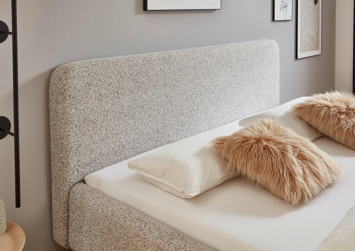 POLSTERBETT 120/200 cm, {[inkl. ],item.attr('349-543'),[, ]} - Beige/Schwarz, Design, Holz/Textil (120/200cm) - Xora