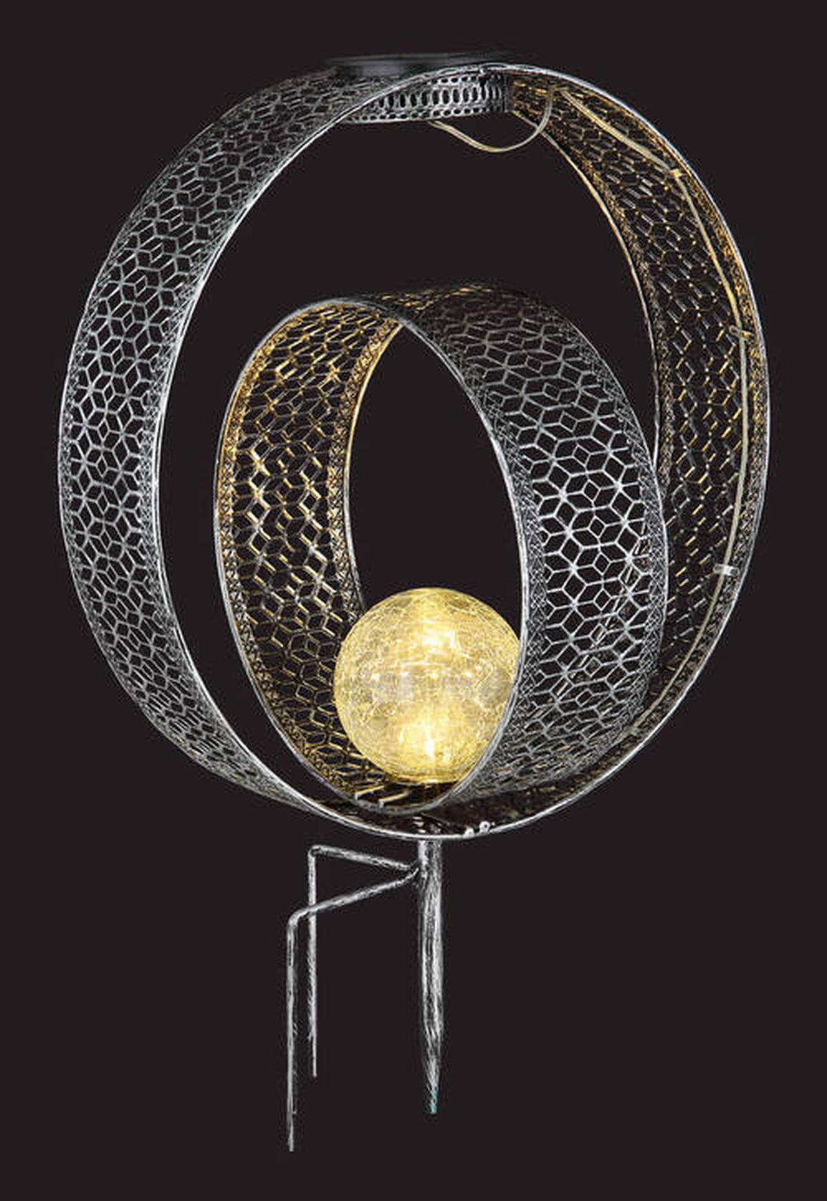 SOLCELLSLAMPA - klar/silver, Design, metall/glas (30/20/42cm) - Globo