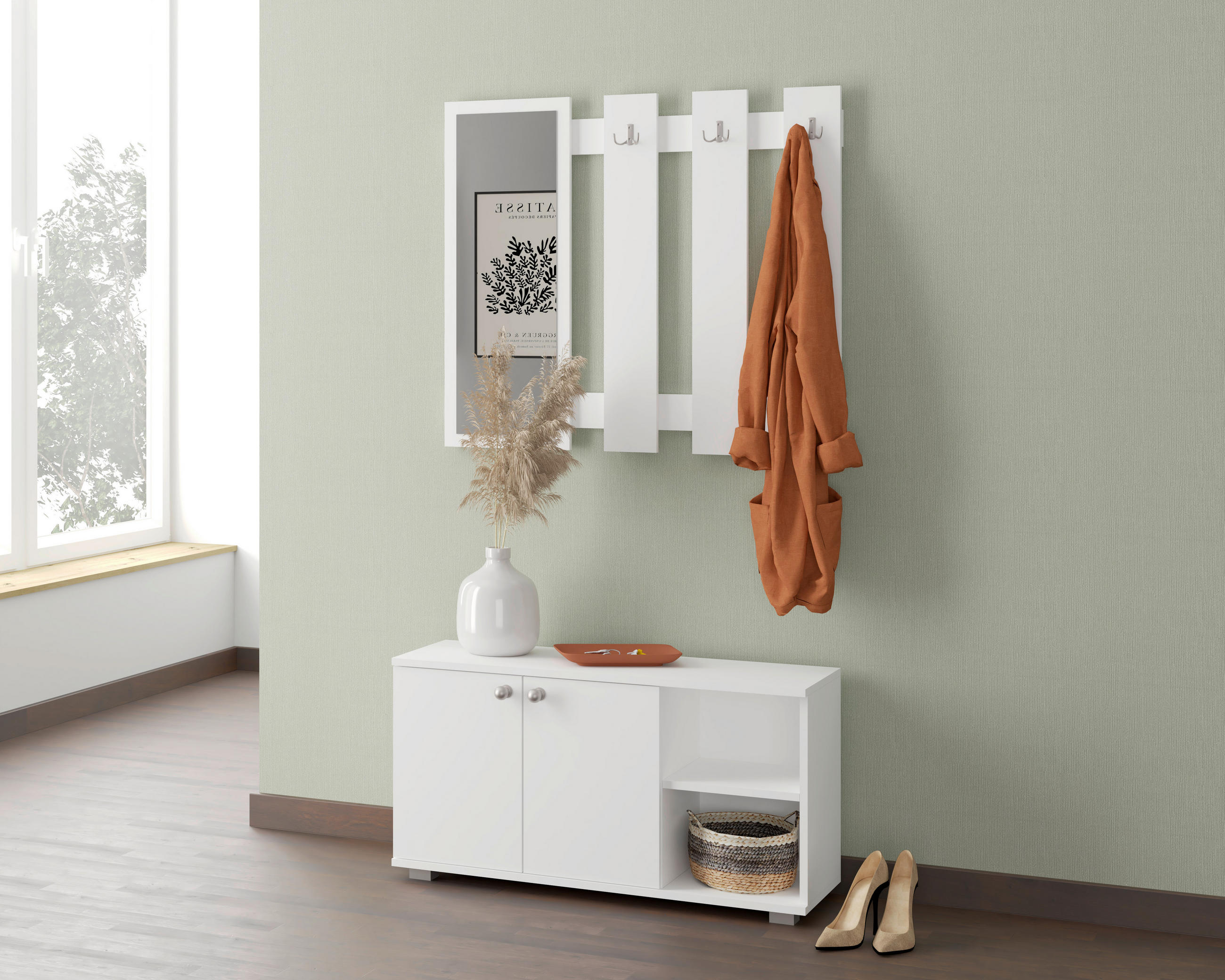 PREDSOBLJE  bijela  - bijela, Design, drvni materijal (90/33/180cm)