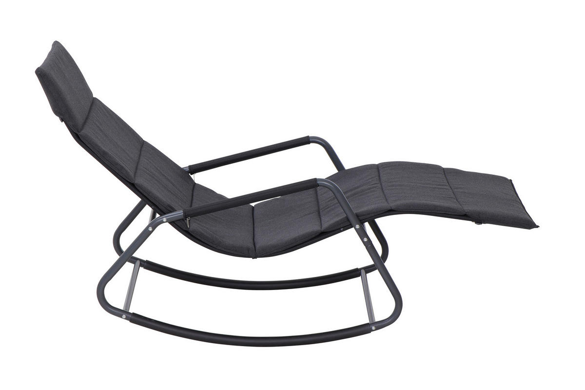 HOJDACIE LEŽADLO kov, plast, textil - čierna, Modern, kov/textil (143/57/84cm) - Siena Garden