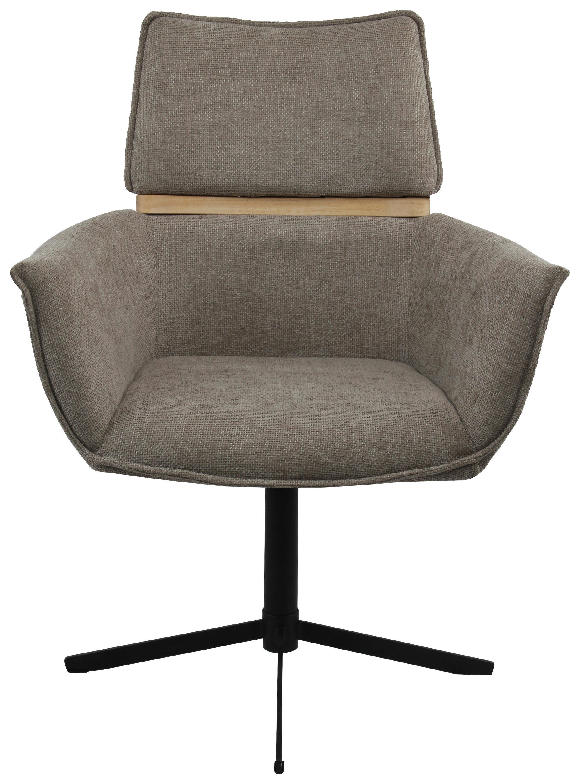 CHEFSESSEL Webstoff Hellbraun  - Hellbraun/Schwarz, MODERN, Holz/Textil (62/86/56cm) - MID.YOU
