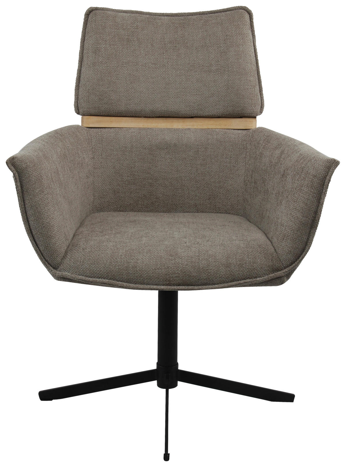 CHEFSESSEL Webstoff Hellbraun  - Hellbraun/Schwarz, MODERN, Holz/Textil (62/86/56cm) - MID.YOU