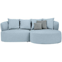 ECKSOFA in Flachgewebe Blau  235/166 cm  - Blau/Schwarz, MODERN, Kunststoff/Textil (235/166cm) - Hom`in