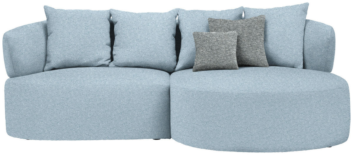 ECKSOFA in Flachgewebe Blau  235/166 cm  - Blau/Schwarz, MODERN, Kunststoff/Textil (235/166cm) - Hom`in