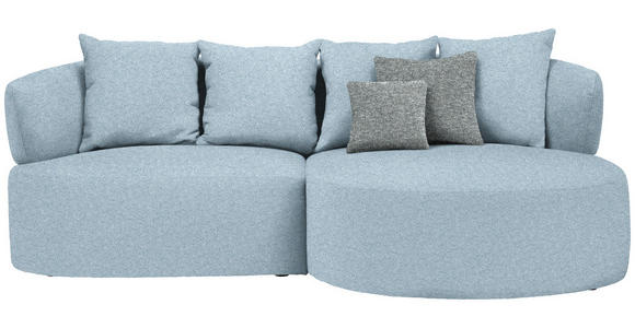 ECKSOFA in Flachgewebe Blau  235/166 cm  - Blau/Schwarz, MODERN, Kunststoff/Textil (235/166cm) - Hom`in