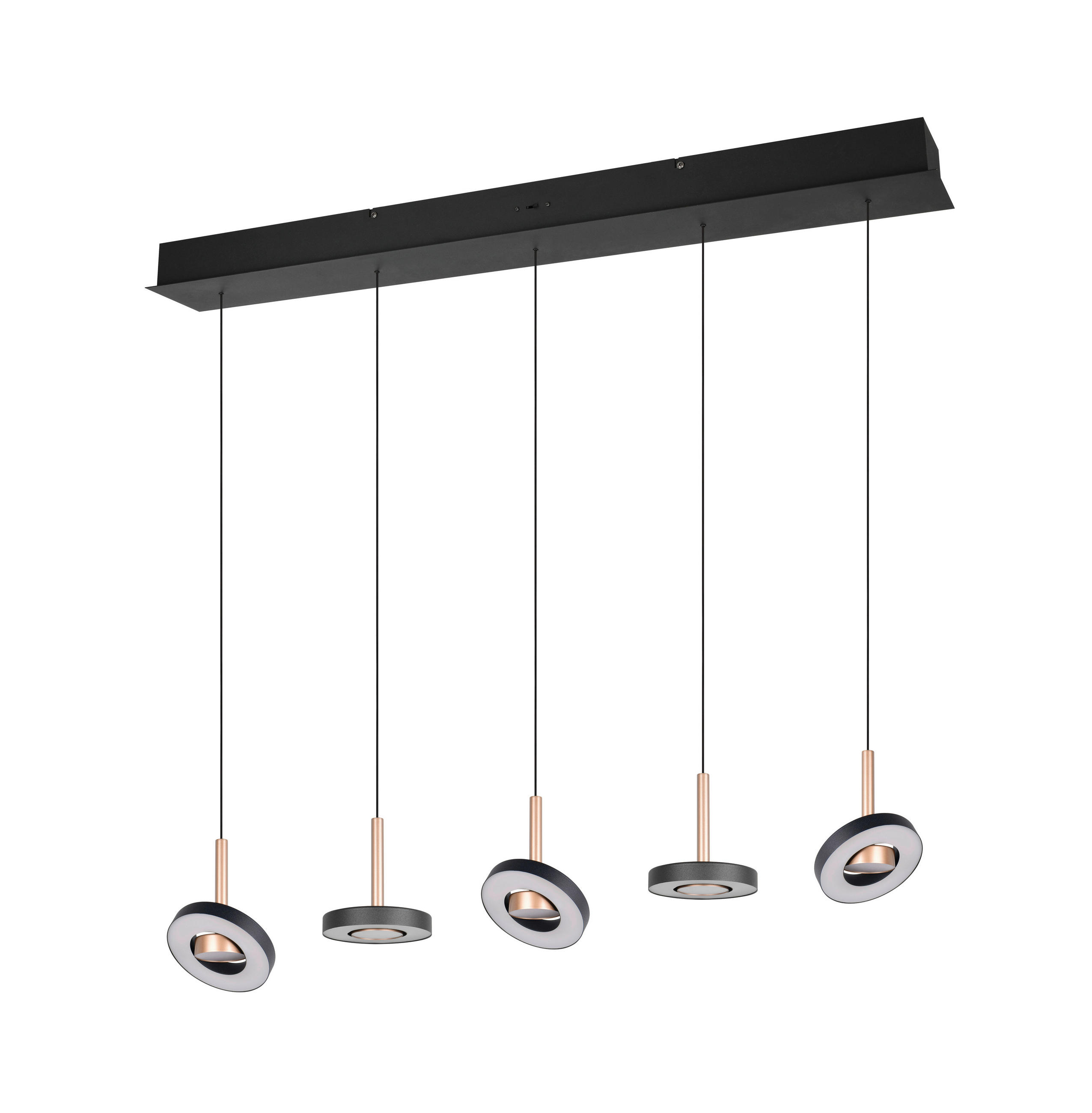 LED-HÄNGELEUCHTE Guano 100/13/200 cm   - Schwarz/Braun, Design, Metall (100/13/200cm) - Trio Leuchten