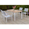 GARTENTISCHGRUPPE beschichtet Aluminium  - Naturfarben/Weiß, KONVENTIONELL, Kunststoff/Textil - Gardenson