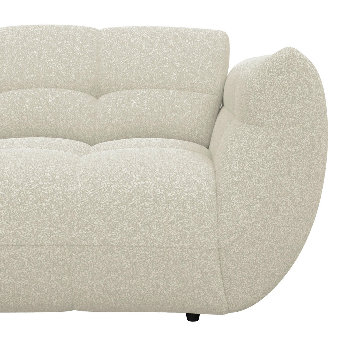 ECKSOFA Elfenbein Chenille  - Elfenbein/Dunkelgrün, Trend, Kunststoff/Textil (178/280cm) - MID.YOU