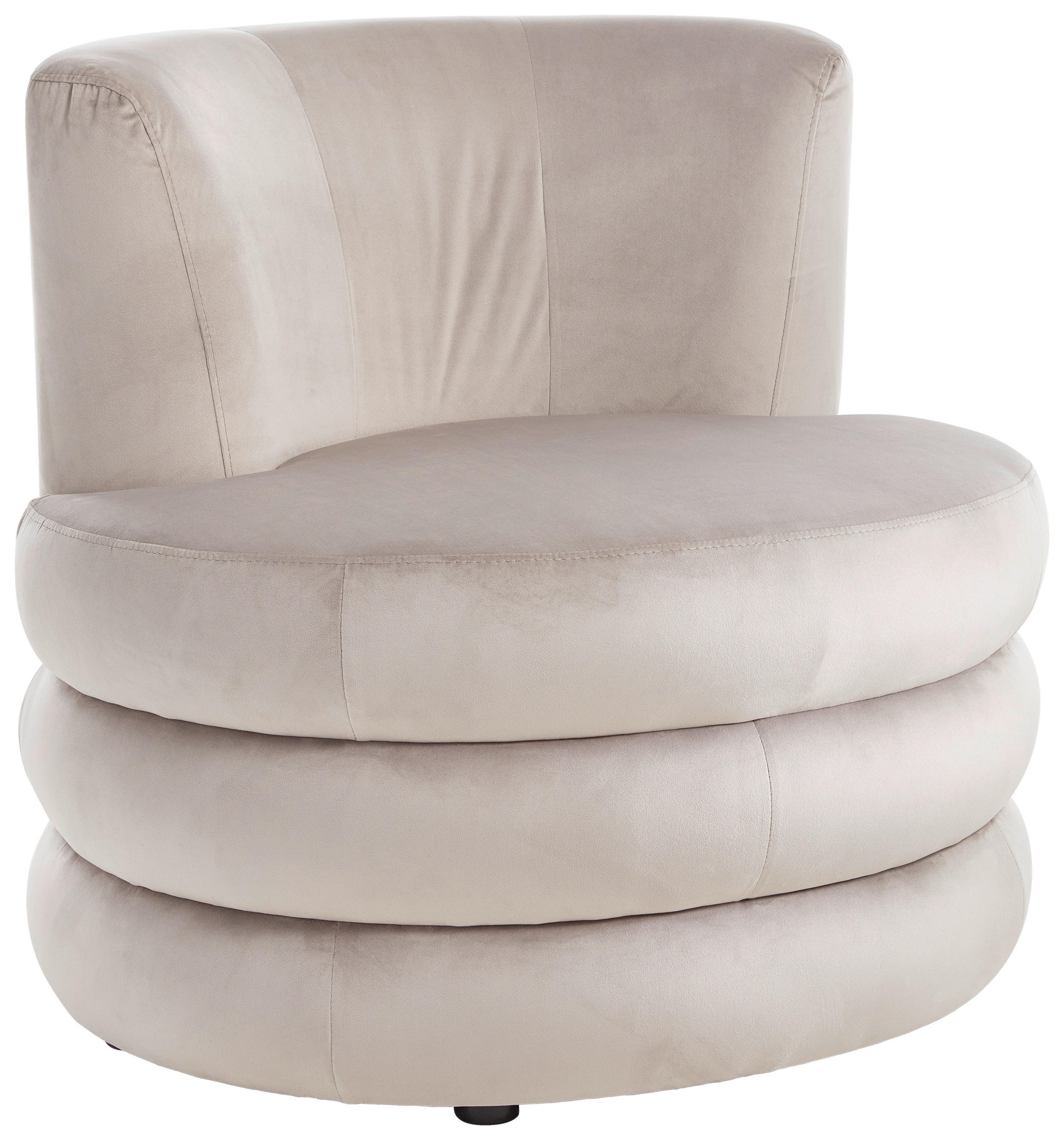 DESIGNSESSEL Flachgewebe Beige    - Edelstahlfarben/Beige, Trend, Textil/Metall (90/82/85cm) - Livetastic