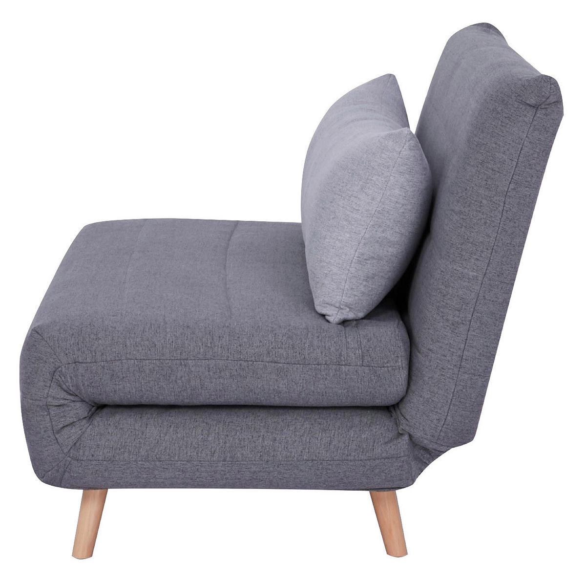 SCHLAFSOFA Webstoff Dunkelgrau  - Dunkelgrau/Hellgrau, MODERN, Holz/Kunststoff (125/84/91cm) - Livetastic