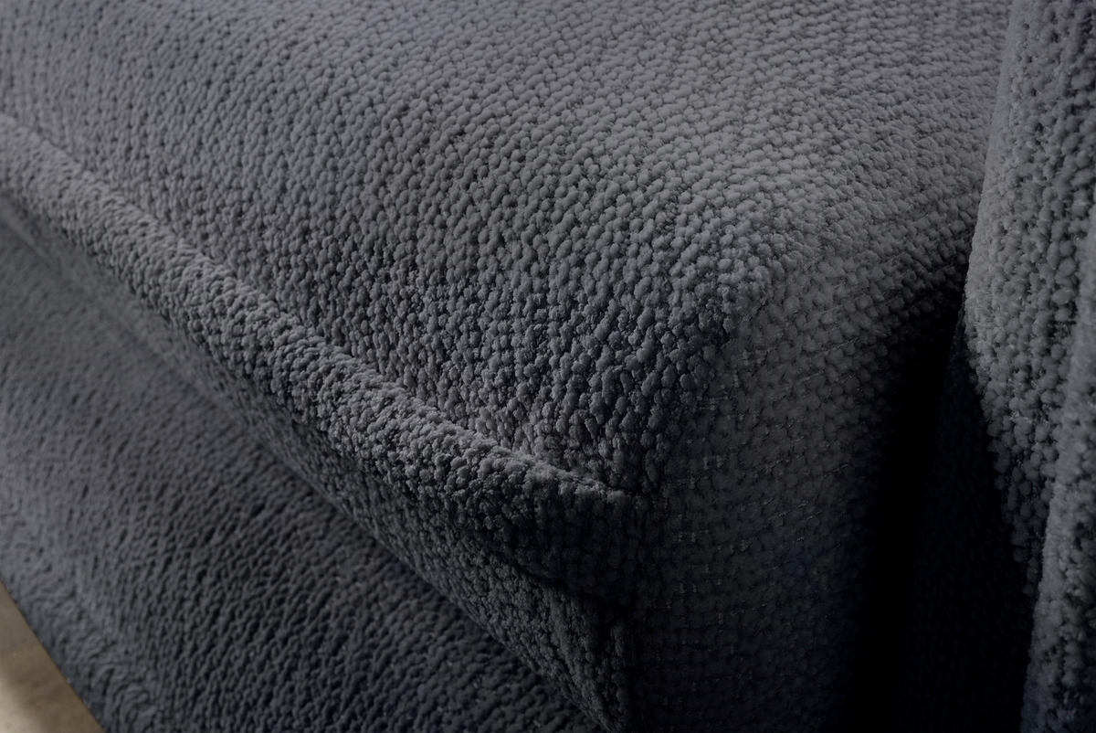 SCHLAFSOFA  mit Liegefunktion, Rücken echt Struktur Dunkelgrau  - Dunkelgrau/Schwarz, KONVENTIONELL, Kunststoff/Textil (237/94/117cm) - Carryhome