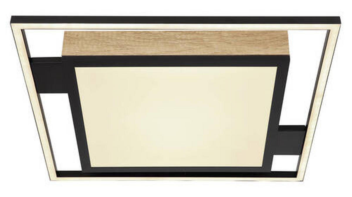 LED-DECKENLEUCHTE 40 W    40/40/6 cm  - Dunkelbraun/Opal, Design, Holzwerkstoff/Kunststoff (40/40/6cm) - Globo