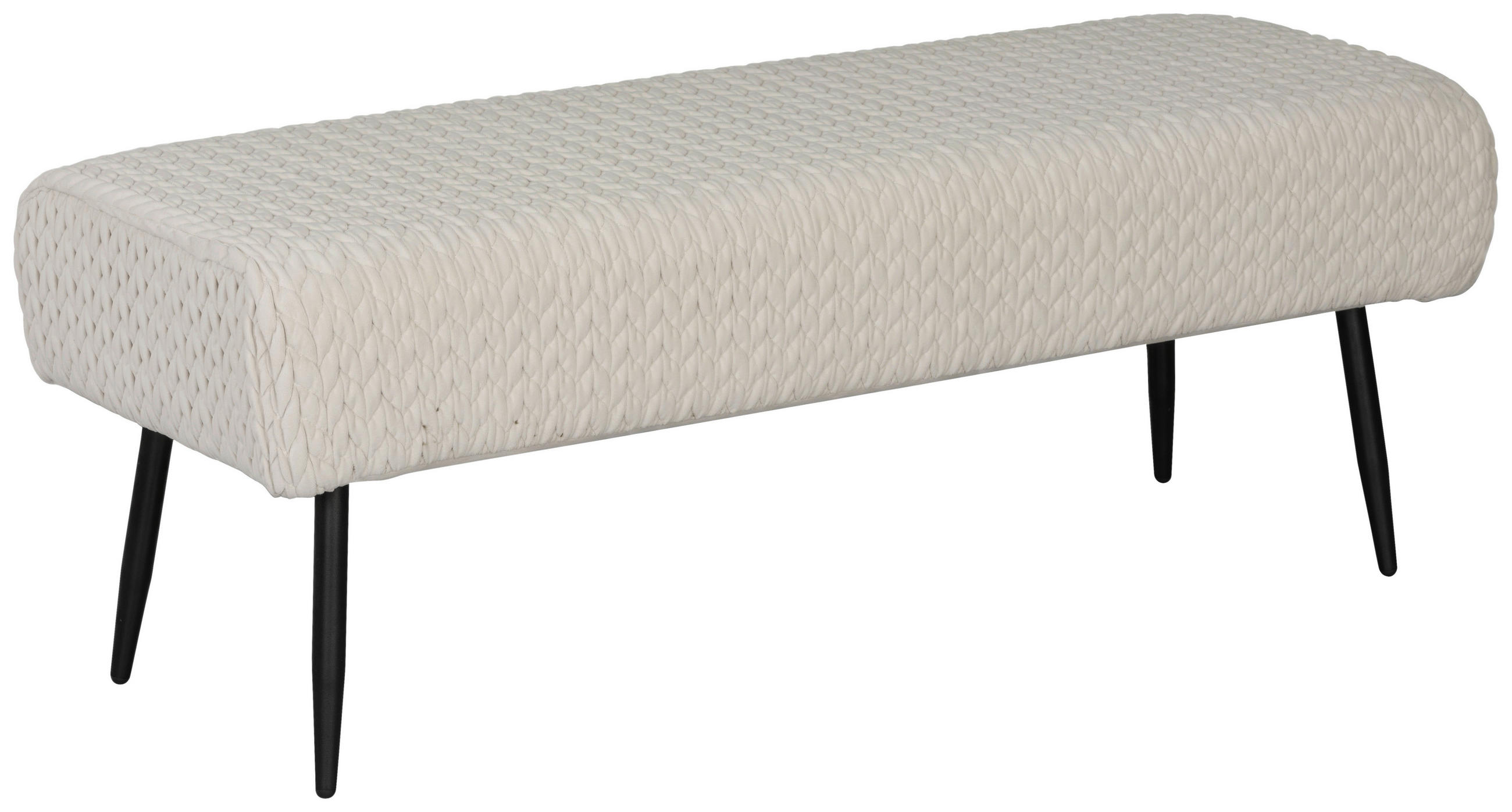 HOCKERBANK in Metall, Textil, Holzwerkstoff Beige  - Beige/Schwarz, Design, Holzwerkstoff/Textil (110/41/43cm) - MID.YOU