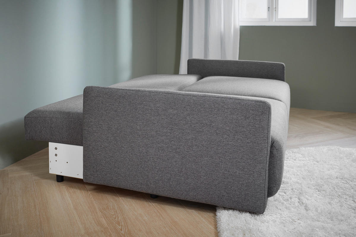 SCHLAFSOFA in Webstoff Dunkelgrau  - Dunkelgrau/Schwarz, Design, Kunststoff/Textil (217/95/110cm) - Livetastic