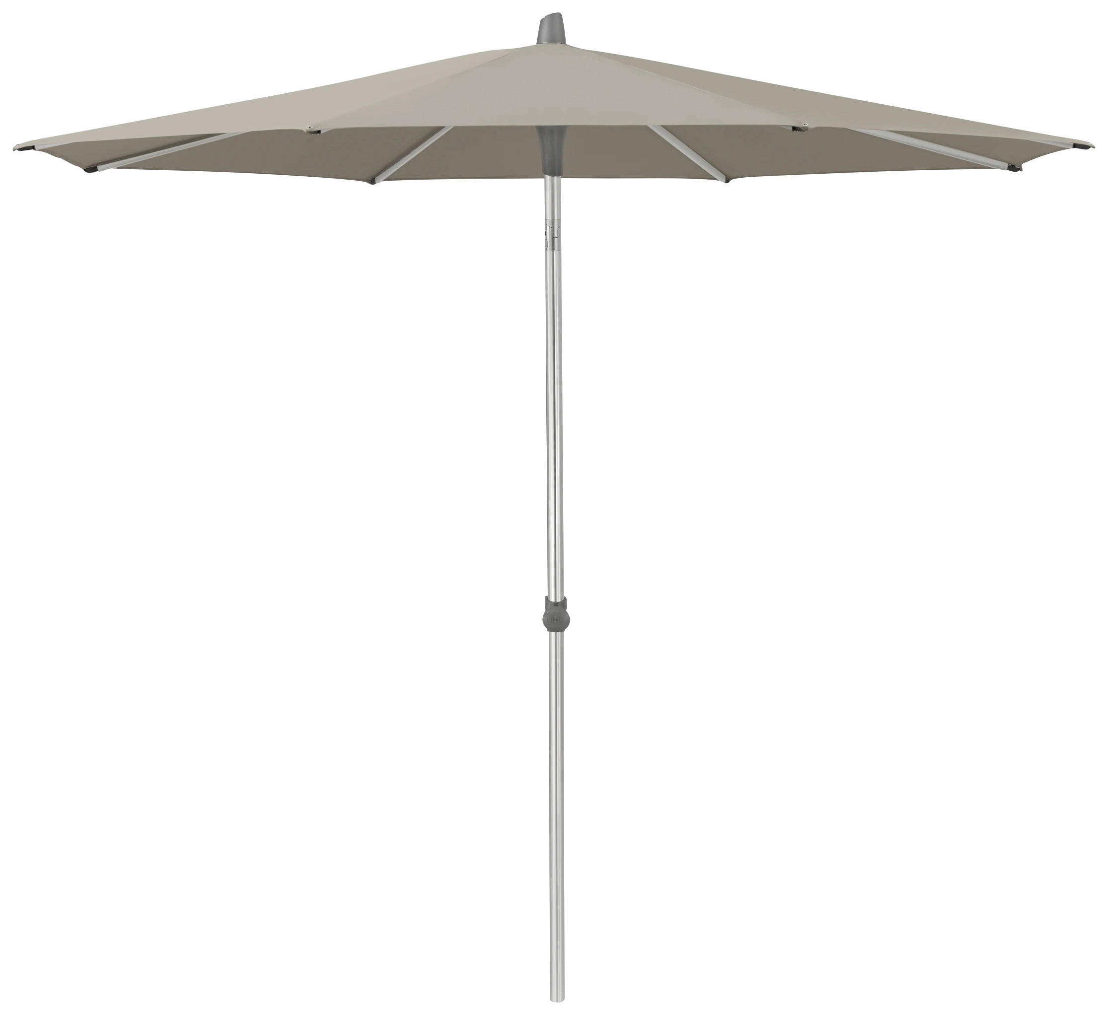 SONNENSCHIRM 250 cm Graubraun  - Graubraun/Silberfarben, KONVENTIONELL, Textil/Metall (250/250cm) - Glatz