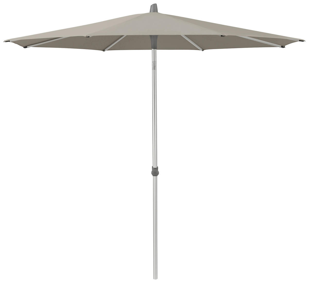 SONNENSCHIRM 250 cm Graubraun  - Graubraun/Silberfarben, KONVENTIONELL, Textil/Metall (250/250cm) - Glatz