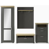 GARDEROBE 4-teilig  in 275/206,6/51,2 cm  - Eichefarben/Graphitfarben, Basics, Holzwerkstoff (275/206,6/51,2cm) - SetOne by Musterring
