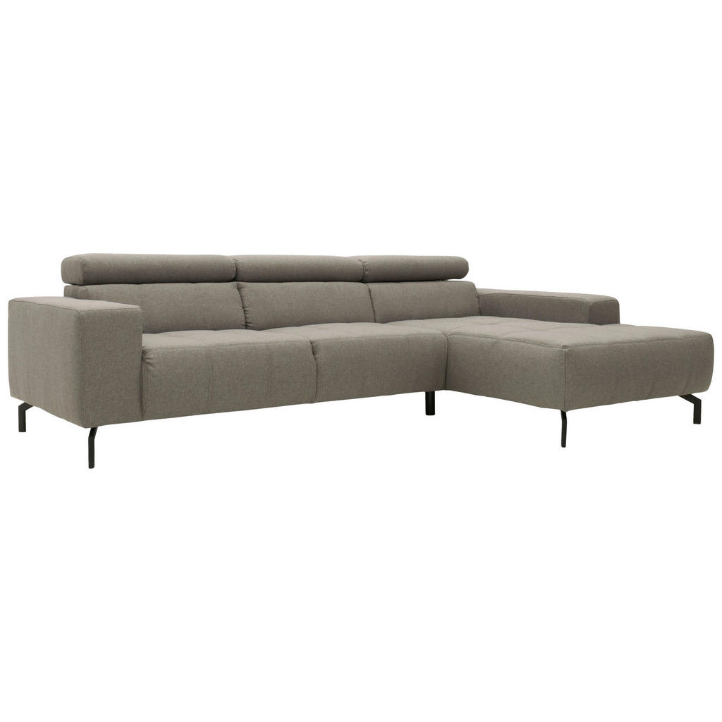 Thumbnail - Mid.you Ecksofa, Silber, Textil, Uni, 3-Sitzer, Ottomane rechts, L-Form, 292x175 cm, Made in EU, FSC Mix, Rücken echt, W...