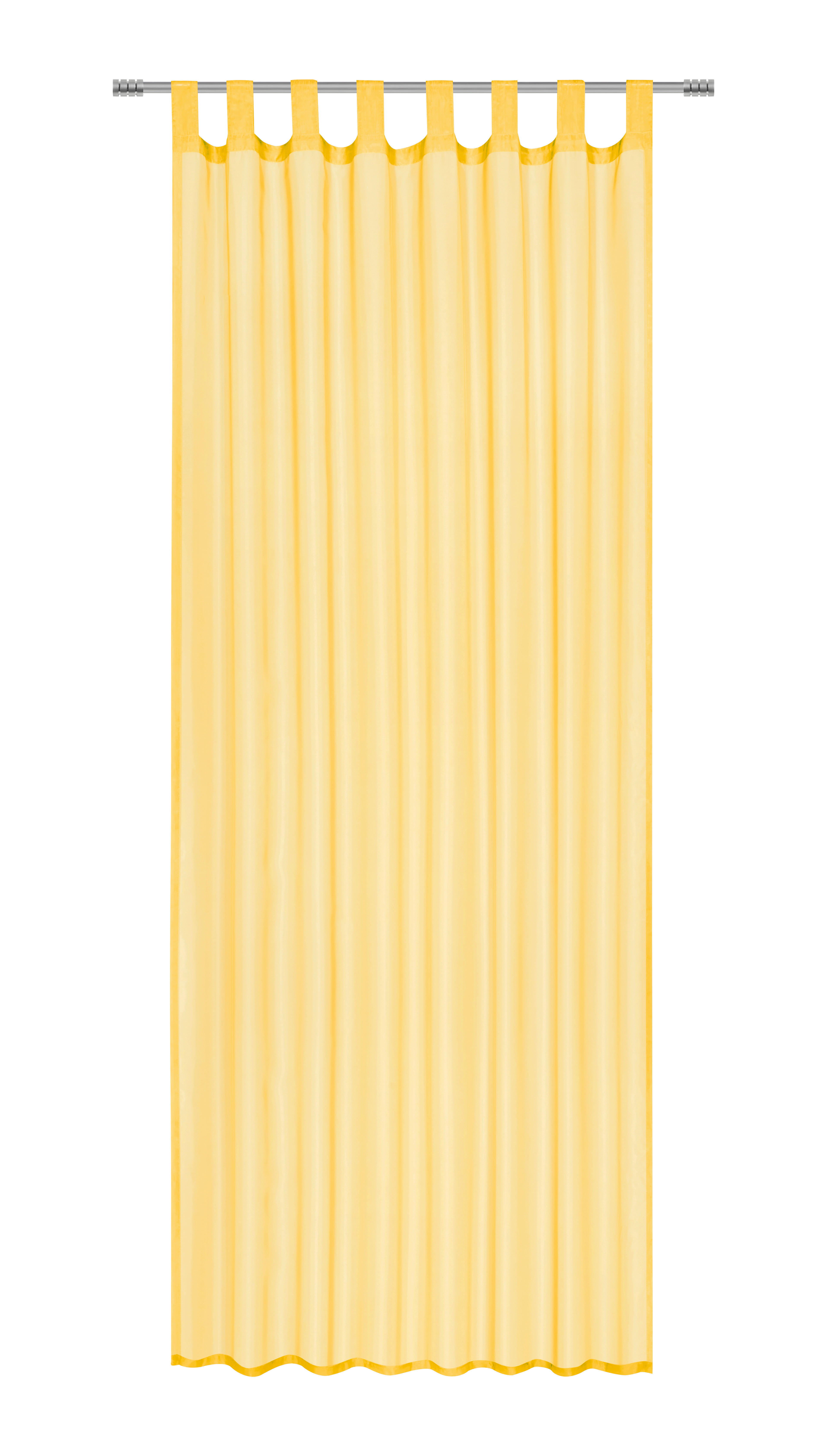 ZAVESA SA PETLJAMA ZA KAČENJE žuta - žuta, Osnovno, tekstil (140/245cm) - Boxxx