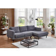 ECKSOFA in Flachgewebe Grau 240/154 cm - Schwarz/Grau, KONVENTIONELL, Holz/Textil (240/154cm) - Carryhome