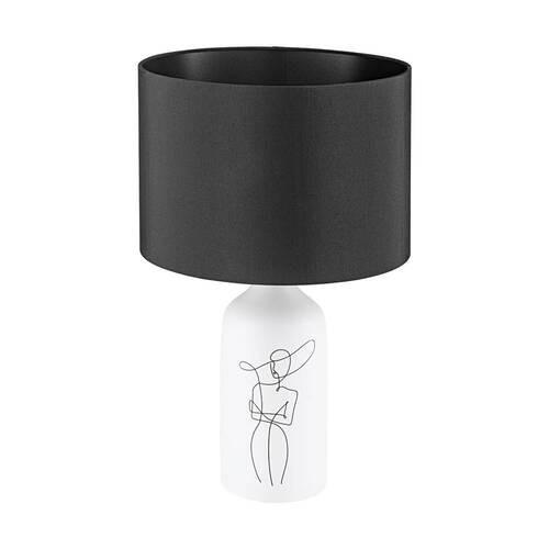 TISCHLEUCHTE 30/30/50,5 cm   - Schwarz/Weiß, Basics, Keramik/Textil (30/30/50,5cm)