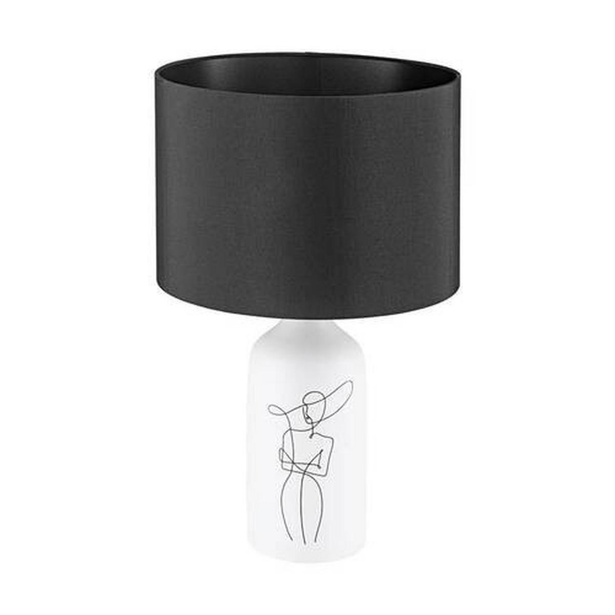 TISCHLEUCHTE 30/30/50,5 cm   - Schwarz/Weiß, Basics, Keramik/Textil (30/30/50,5cm)