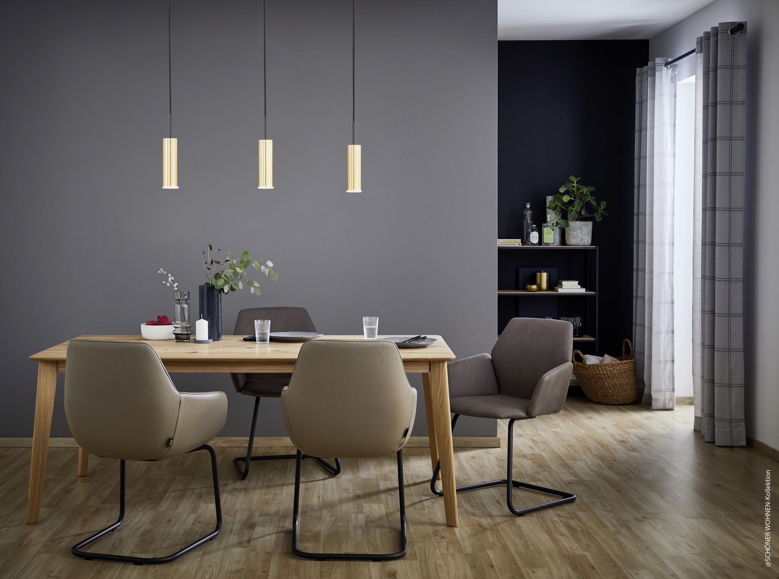 LED-HÄNGELEUCHTE Stina 860469 - Goldfarben, Design, Metall (70/6/267cm) - Schöner Wohnen