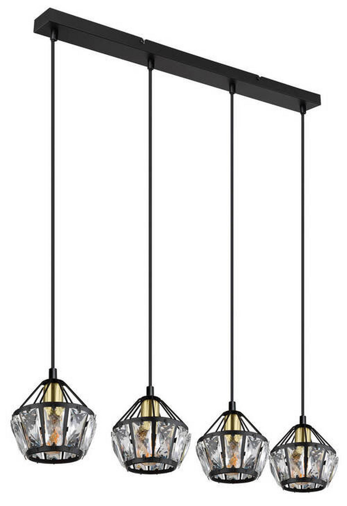 HÄNGLAMPA 73/12,5/150 cm  - klar/mässingsfärgad, Klassisk, metall/glas (73/12,5/150cm) - Globo