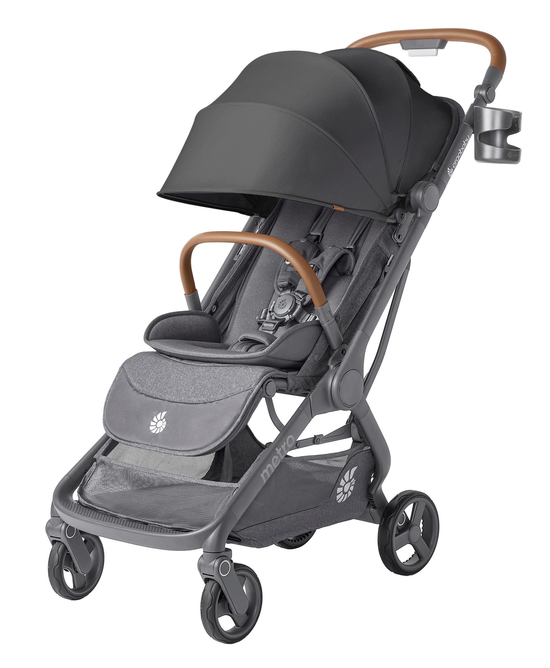 KIŠOBRAN KOLICA  METRO 3 DELUXE  - crna, Osnovno, metal/tekstil (23/44/56cm) - Ergo Baby