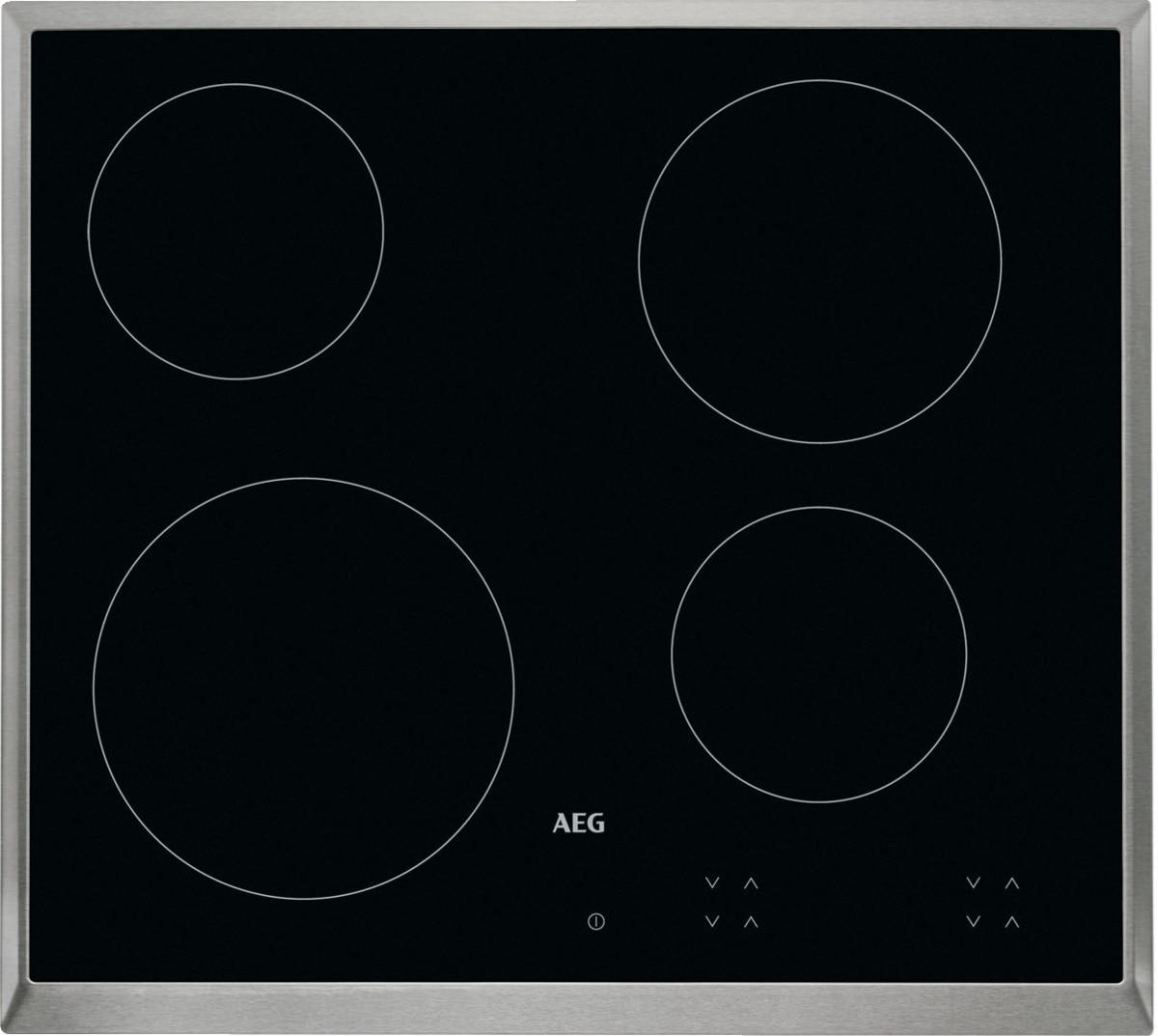 GLASKERAMIKKOCHFELD HK624000XB  - Edelstahlfarben/Schwarz, Basics, Glas/Metall (57,6/51,6cm) - AEG
