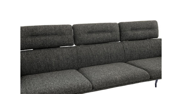 SITZBANK 200/91/70 cm Webstoff Schwarz, Dunkelgrau  - Dunkelgrau/Schwarz, Design, Textil/Metall (200/91/70cm) - Dieter Knoll