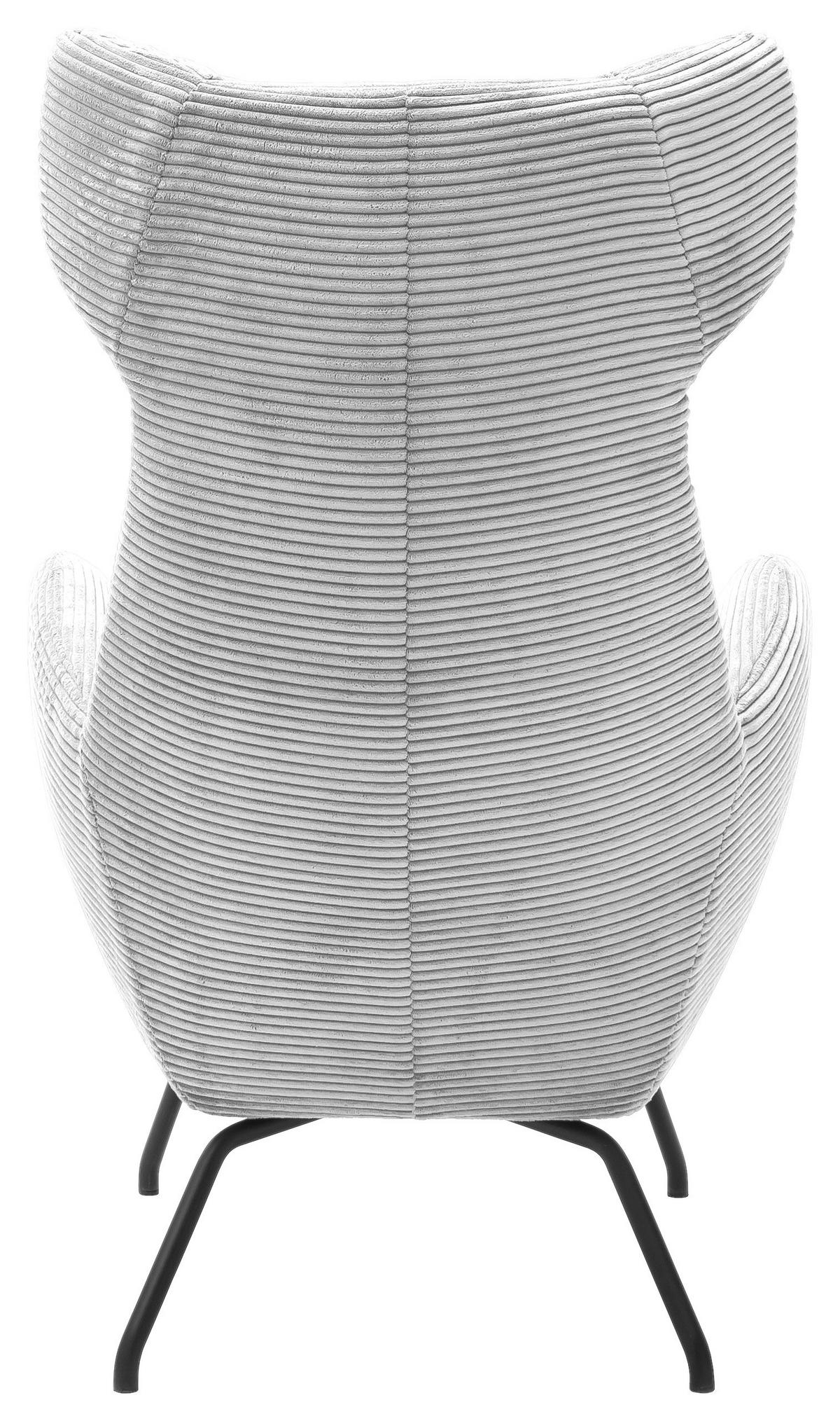 OHRENSESSEL Cord Grau    - Schwarz/Grau, Design, Textil/Metall (79/117/82cm) - Pure Home Lifestyle