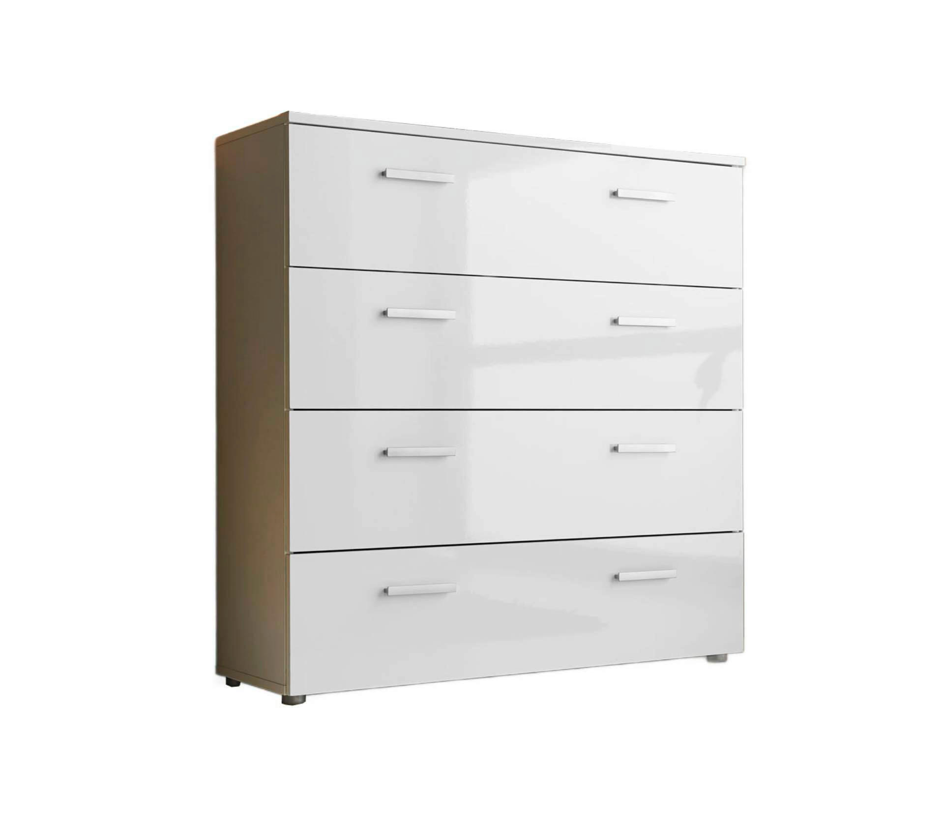 MID.YOU SIDEBOARD Weiß, Weiß Hochglanz 88cm × 32cm × 91cm