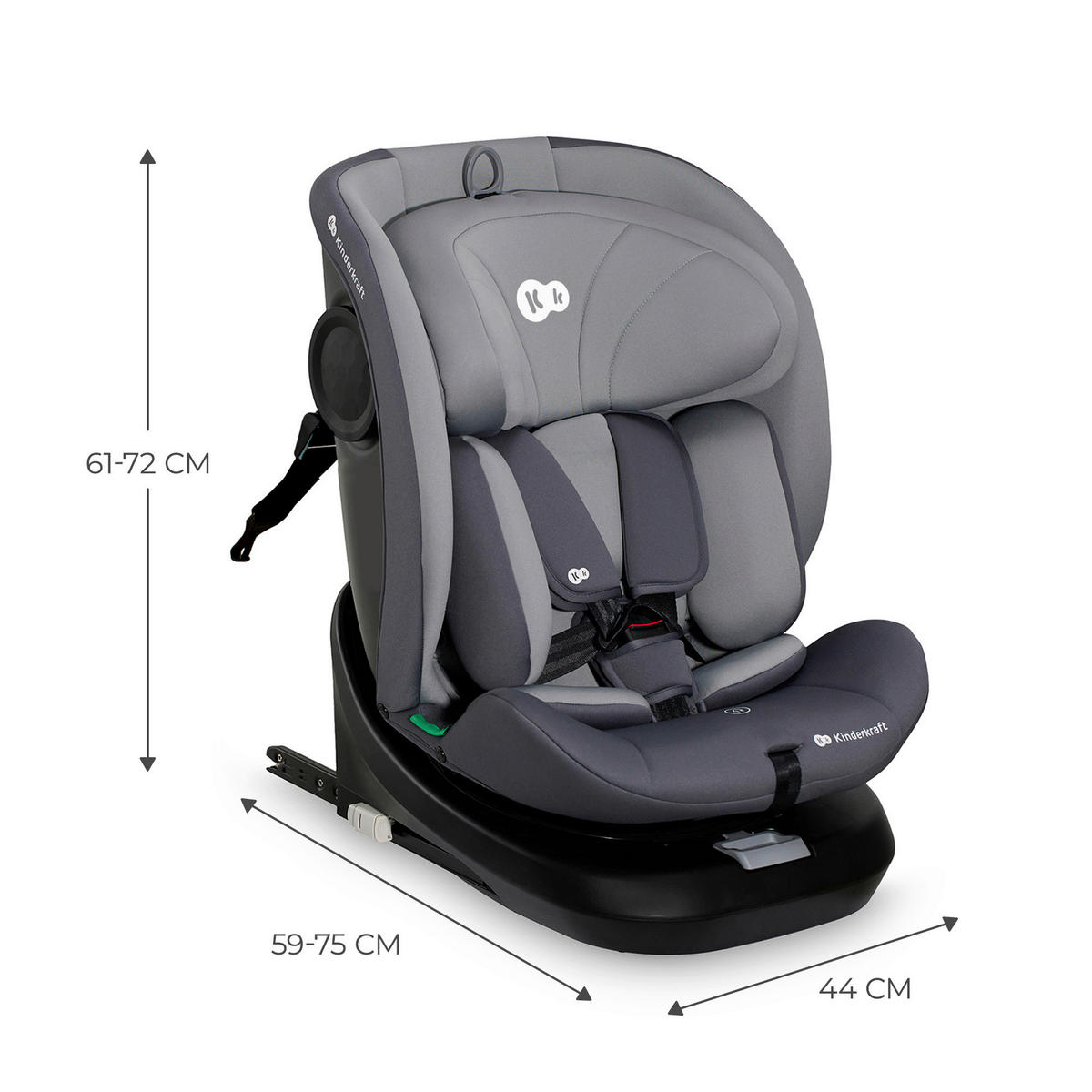KINDERAUTOSITZ i-Grow i-Size Grey   - Dunkelgrau/Grau, Basics, Kunststoff (44/81/34cm) - Kinderkraft