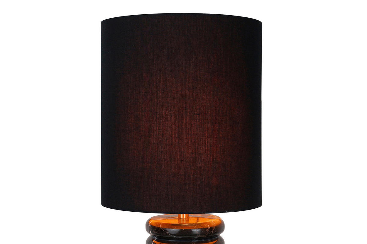 TISCHLEUCHTE 14/65/14 cm   - Schwarz, Design, Textil/Stein (14/65/14cm) - P & B