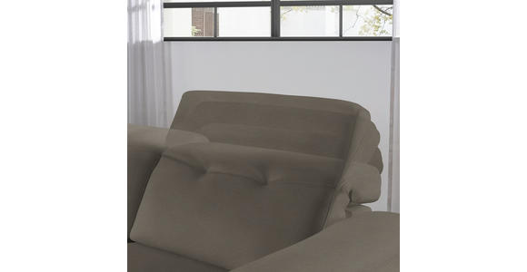 ECKSOFA  in Echtleder Graubraun  163/305 cm  - Eichefarben/Graubraun, Design, Leder/Holz (163/305cm) - Novel