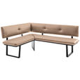 ECKBANK 150/190 cm  in Beige  - Beige/Schwarz, MODERN, Textil/Metall (150/190cm) - Cantus