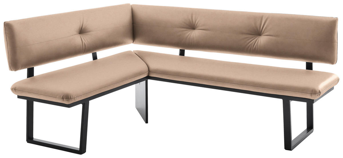 ECKBANK 150/190 cm  in Beige  - Beige/Schwarz, MODERN, Textil/Metall (150/190cm) - Cantus