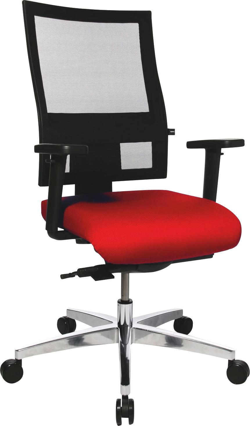 DREHSTUHL Webstoff, Netz Rot, Schwarz  - Rot/Schwarz, Basics, Kunststoff/Textil (48/101-113/48cm) - Topstar