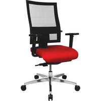 DREHSTUHL Webstoff, Netz Rot, Schwarz  - Rot/Schwarz, Basics, Kunststoff/Textil (48/101-113/48cm) - Topstar