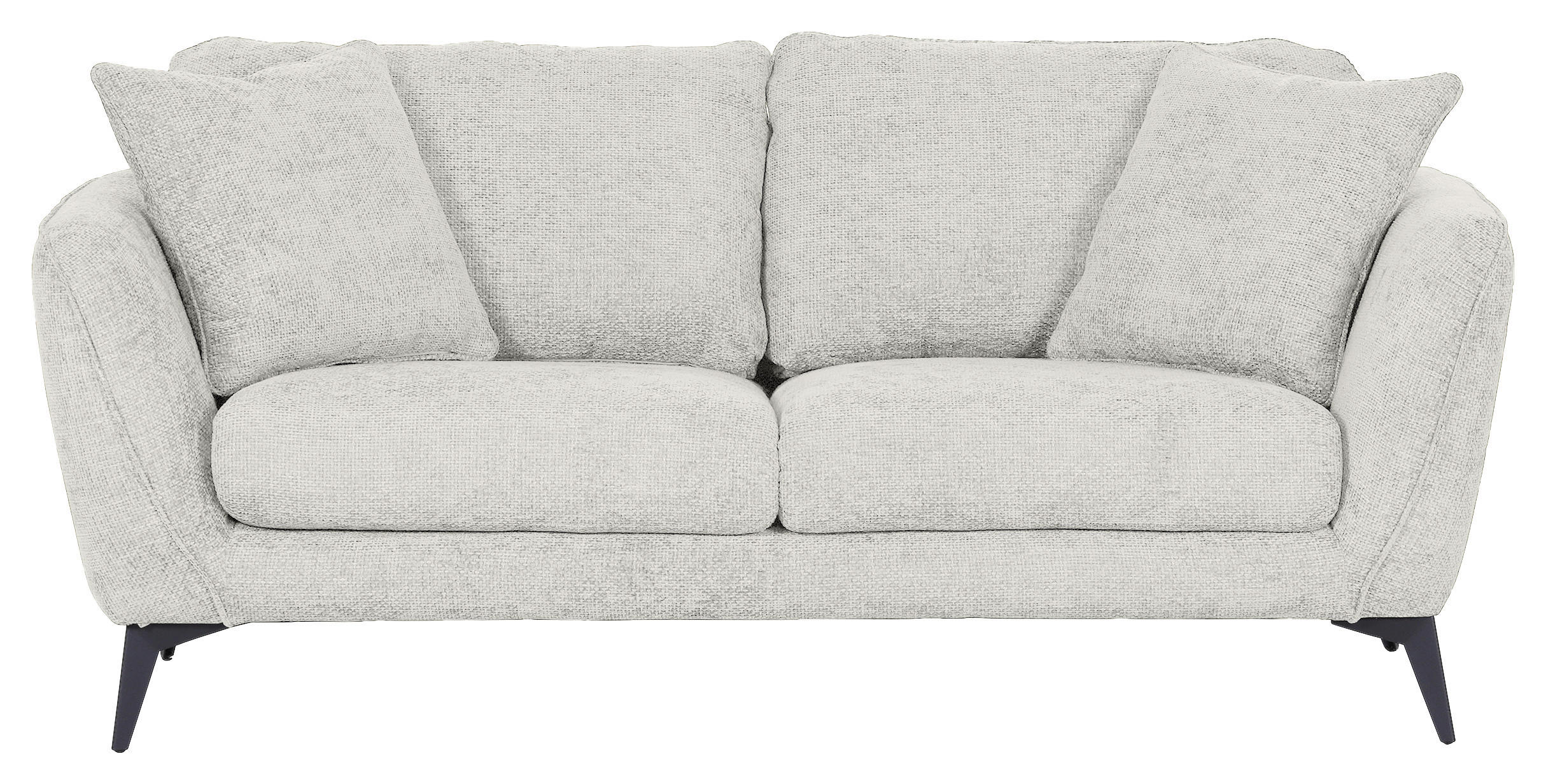2-SITZER-SOFA Chenille Beige  - Beige/Schwarz, KONVENTIONELL, Textil/Metall (190/70/98cm) - Carryhome