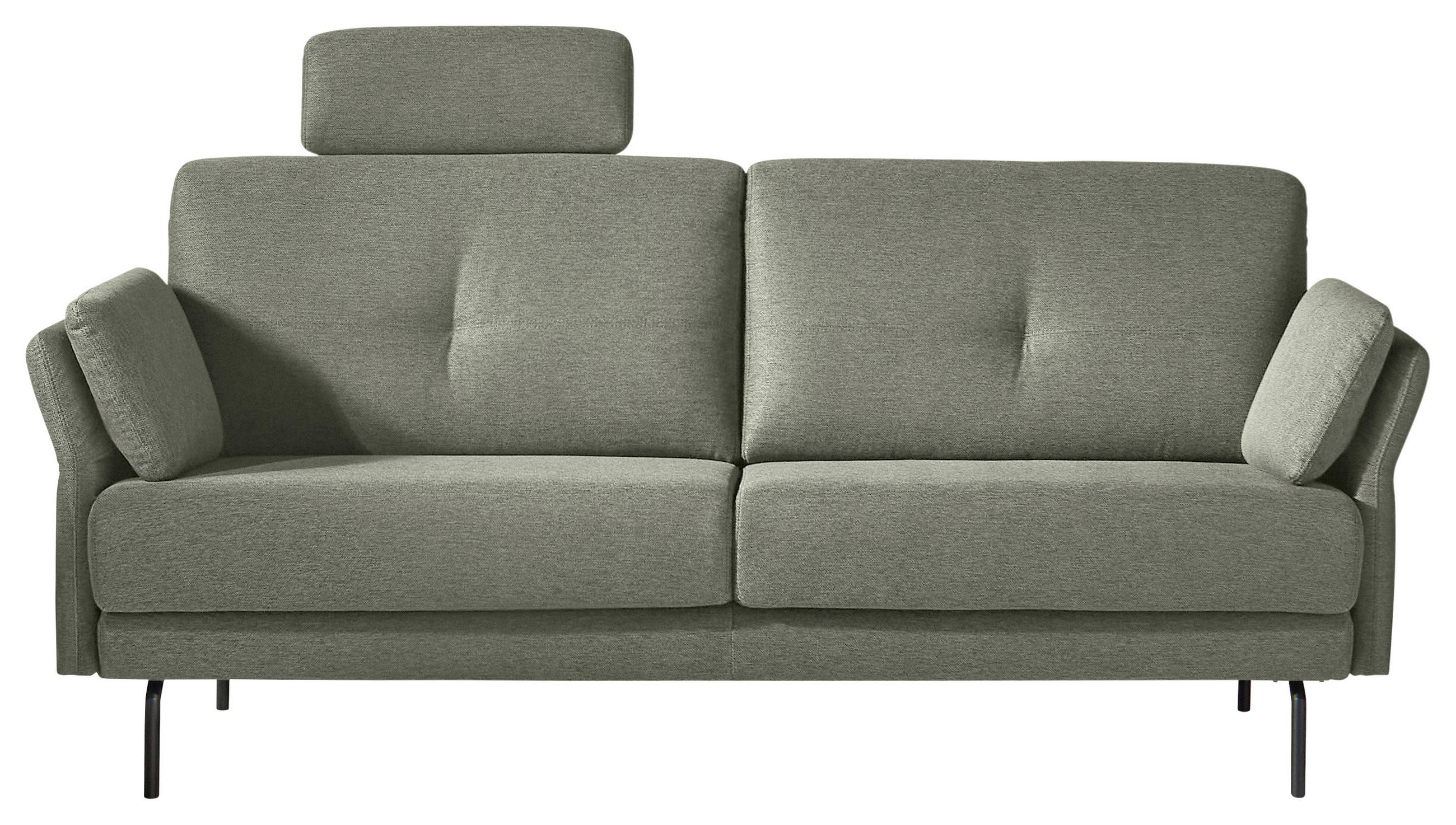 2,5-SITZER - Schwarz/Olivgrün, Konventionell, Textil/Metall (195/217/82/84cm) - Horst AG