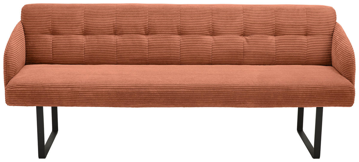 SITZBANK 217/85/69 cm Cord Aprikose Metall  - Aprikose/Schwarz, Design, Textil/Metall (217/85/69cm) - Musterring
