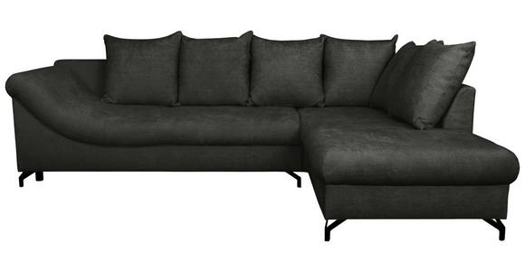 ECKSOFA Schwarz Struktur  - Schwarz, KONVENTIONELL, Textil/Metall (274/194cm) - Carryhome