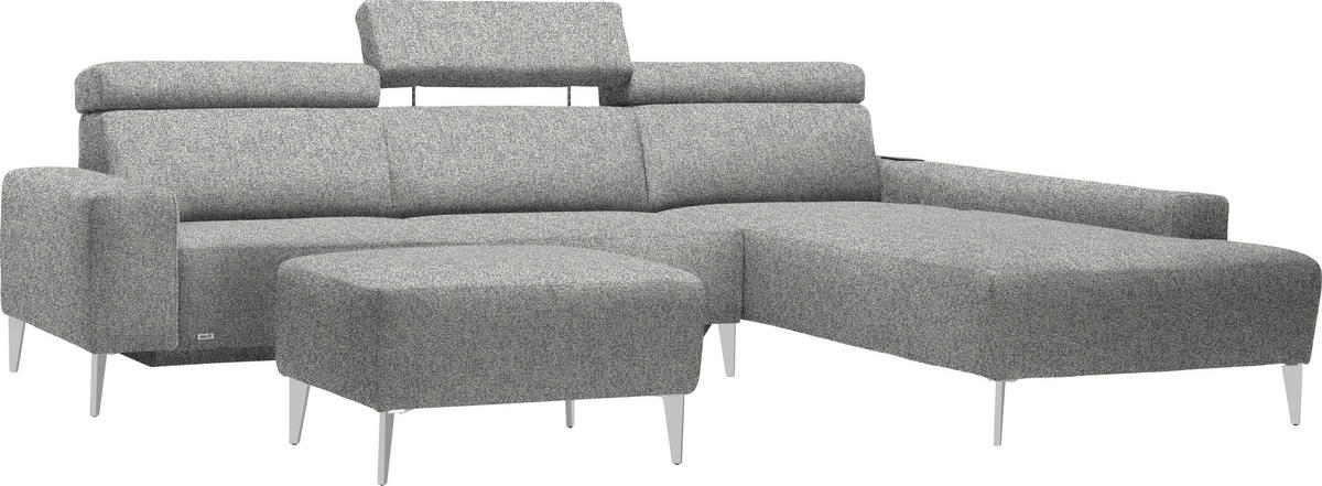 ECKSOFA  in Mikrovelours Naturfarben  288/205 cm  - Alufarben/Naturfarben, Design, Textil (288/205cm) - Sedda